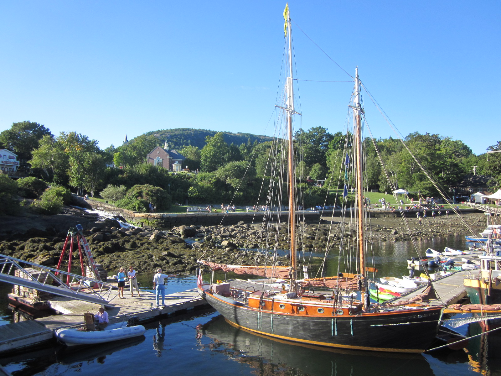 Sailing ships in Camden Harbor