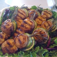 Lime-Grilled Scallops on Rosemary Skewers